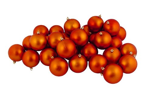 Northlight 60Ct Burnt Orange Shatterproof Matte Christmas Ball Ornaments 2.5" (60Mm) #TOP27