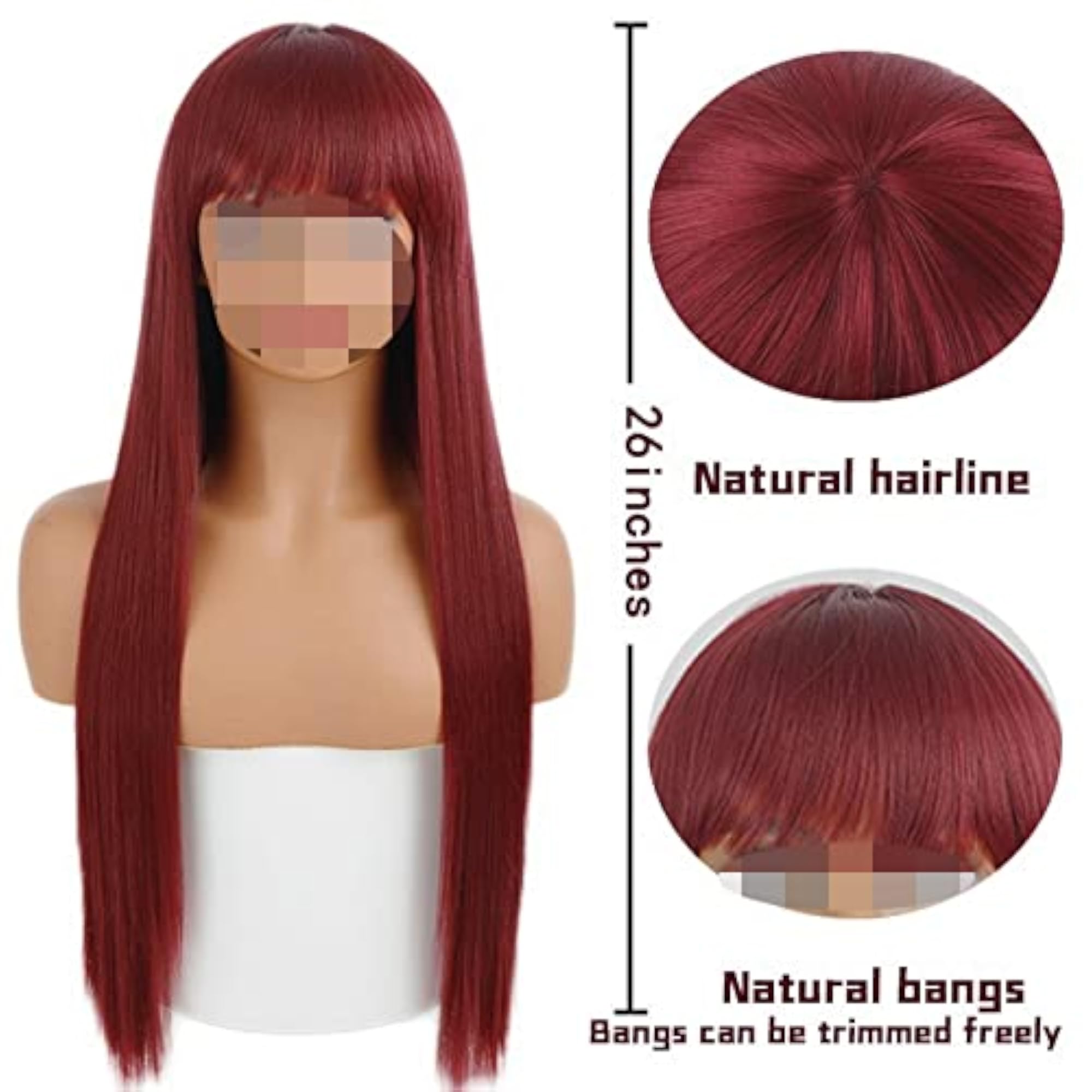 Dark Brown Lace Synthetic Wig with Middle Part