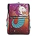 Produktbild Emoya Canvas Rucksack Einhorn Meerjungfrau Galaxie Sterne Schultasche für Teenager Mädchen Jungen Bookbag College Schule Computer Tasche