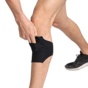 Ailzos Cell Phone Leg Band Equestrian Riders On The Leg Cell Phone Holder for Calf, Running Workouts Arm Band Strap Pouch for Jogger for iPhone 6 6S 7 8 X Plus, Samsung Galaxy S9/8/7/6, Black, Large