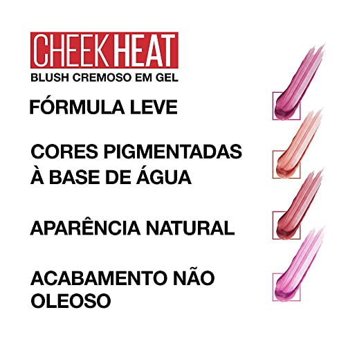 Image of Maybelline Cheek Heat Gel-Cream Blush Makeup, lightweight, Breathable Feel, Sheer Flush Of Color, Natural-Looking, Dewy Finish, Oil-Free, Rose Flush, 1 Count
