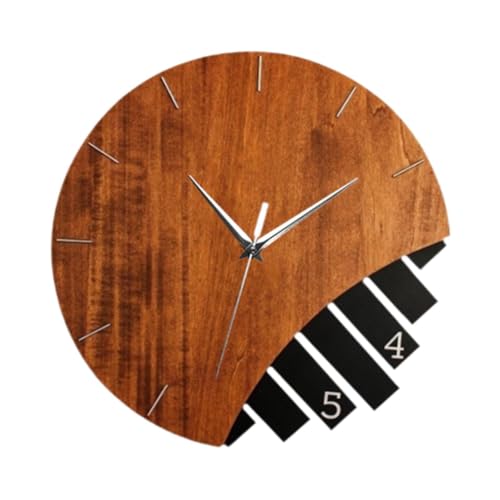Horloge murale en bois silencieuse et ronde pour calmer le bureau