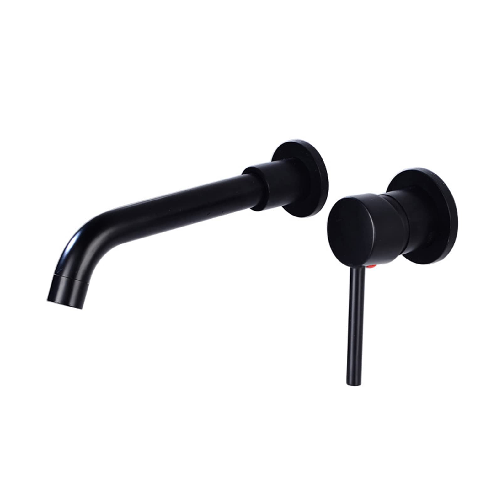 NVSFZGIYG Wall Mount Sink Faucet Bathroom, Hot and Cold, with Single Handle, 360 Swivel Spout, Black(Nero)