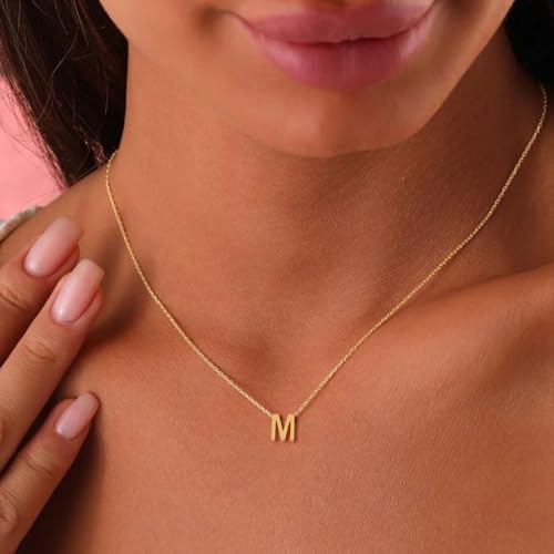 Gold Initial Necklaces For Women - Dainty 18K Gold Letter Necklaces Tiny A-Z Choker Necklaces for Women Trendy Jewelry Gifts4