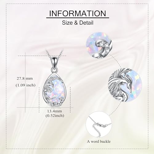 YAFEINI Sterling Silver Phoenix Necklace with Mushroom Pendant - Women's Jewelry Gift3