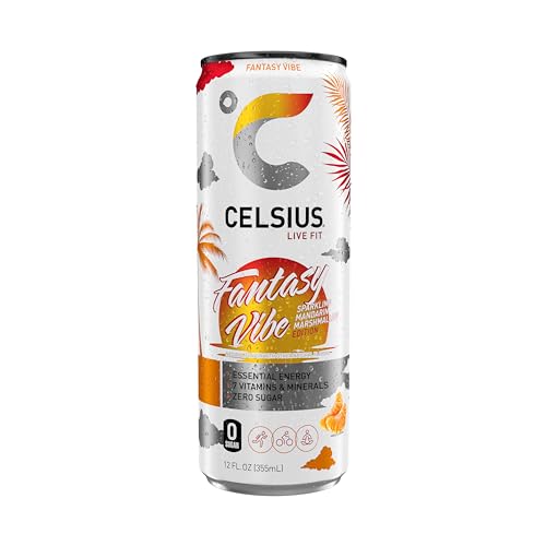 CELSIUS Sparkling Fantasy Vibe, Functional Essential Energy Drink, 12 Fl Oz (Pack of 12) - Thumbnail 5