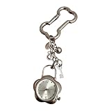OSNIYAW Portachiavi vintage floreale con piccolo orologio elegante portachiavi in lega per donne uomini unisex accessorio regalo retrò portachiavi con orologio