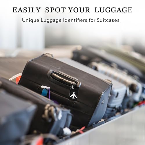 Image of Gostwo 8 Pack Silicone Luggage Tags for Suitcases, Plane Travel Essentials