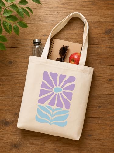 Image of DOODLE Premium Canvas Tote Bag for Women with Zip and Inner Pocket for Shopping, Office, Travel and Daily Use