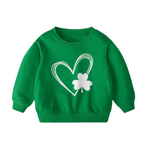 Kids St Patricks Day Sweatshirt Boys Girls Long Sleeve Green Clover Print Shirt 2025 Irish Outfit Clothes4