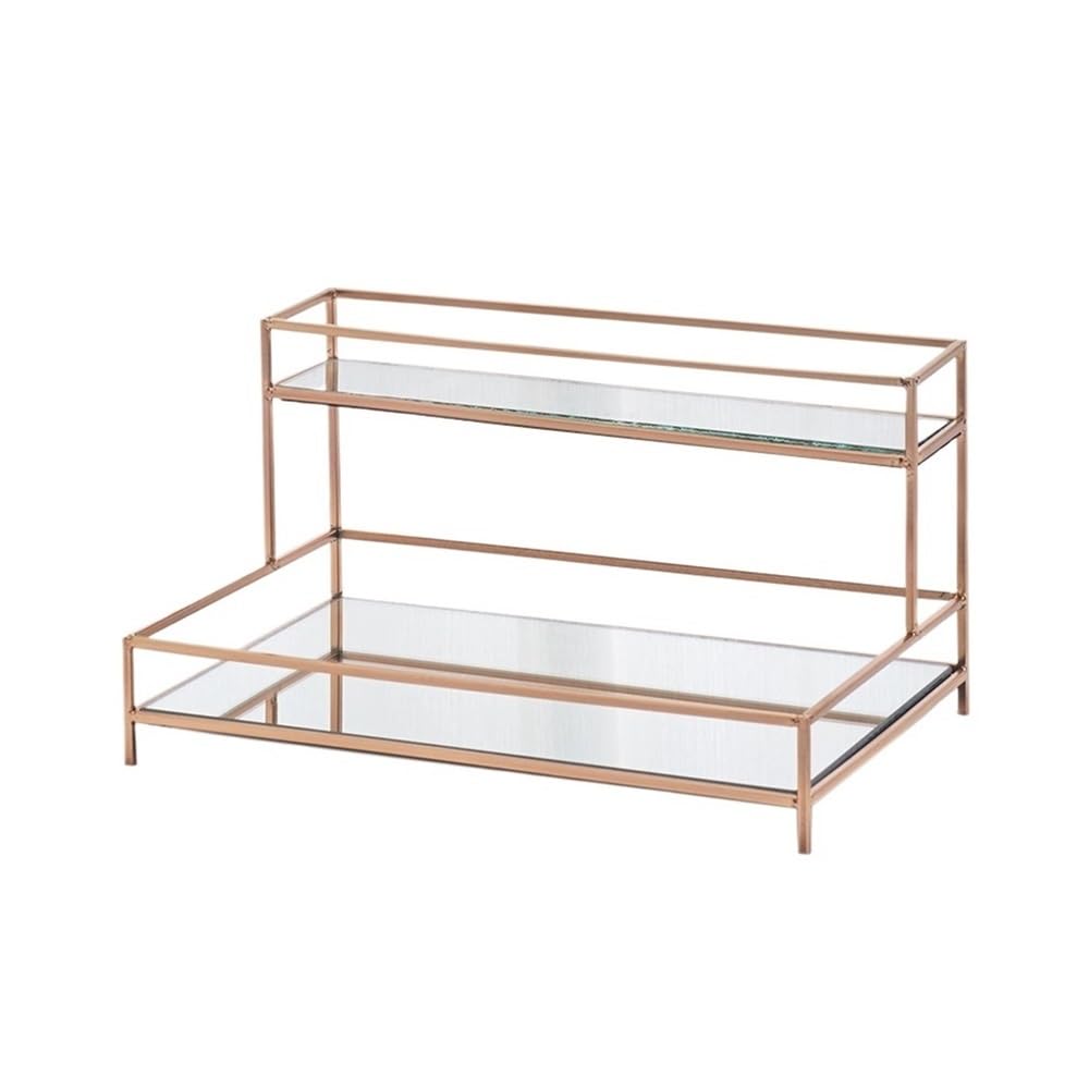Kw3nS8bp5r Dessert Stand Golden Double-layer Cake Stand, Glass Display, Dessert Table, Wedding Birthday Decoration Cupcake