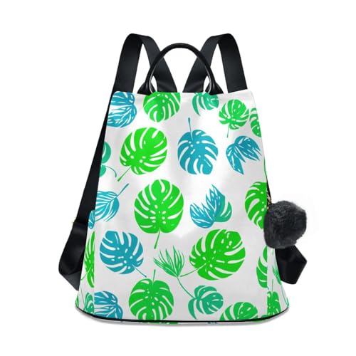 Feuilles tropicales Monstera bicolores vertes et bleues au design graphique unique pour interieur