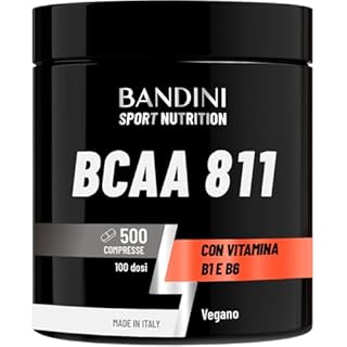 Bandini® AMINOACIDI RAMIFICATI BCAA 8 1 1 | 500 Compresse Amminoacidi Fermentati, Con Vitamina B1 e B6 | 8.1.1 con Leucina, Isoleucina, Valina | Intra Pre Post Workout - Per Palestra | Vegan
