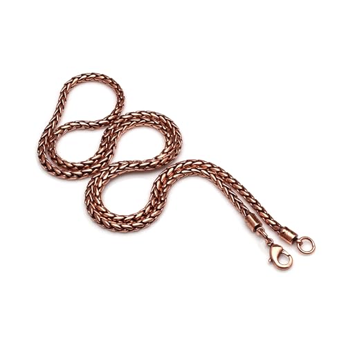 100% Oxidized Copper Chain Necklace Pure Copper Wheat Chain Solid jewelry Chain Gift for Unisex2