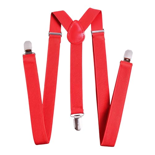 Trimming Shop Men's Suspender Braces - Heavy Duty Clip on Suspenders - Fully Adjustable and Elasticated - Fashion Accessory for Parties, Weddings, Casual, Formal Events