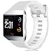 Fitbit Ionic Bands, KingAcc Soft Accessory Replacement Band for Fitbit Ionic, With Metal Buckle Fitness Wristband Strap Women Men (1-Pack, White, Large)