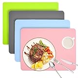🍜【4er-Pack Silikonmatte】Paket enthält: 4er-Pack Backmatte, Farben sind blau, hellrosa, grün, grau. Jede Bastelmatte misst 40 x 30 cm, was ausreicht, um die meisten Bastelbereiche bei Bastelprojekten abzudecken.