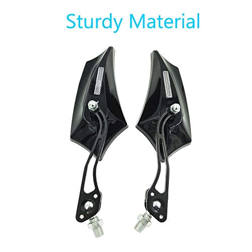 Esupport Black Universal Motorcycle Motorbike Bike 8Mm 10Mm Rear View Side Mirror Scooter Atv #TOP2