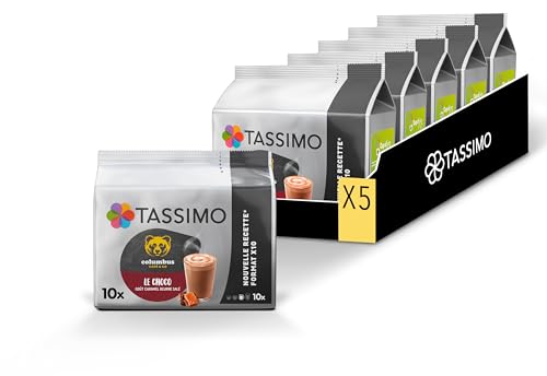 Tassimo, 50 Dosettes, Le Choco goût Caramel Beurre Salé Columbus, Compatibles avec les machines TASSIMO, 50 Chocolats Caramel Beurre Salé, Savoureux et...