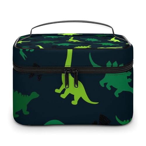 メイクボックス コスメ収納 大容量 可愛い 緑の恐竜 化粧ポーチ 化粧品入れ メイク収納ケース 軽量 持ち運び アクセサリー 小物入れ おしゃれ 旅行 出張用 プレゼント