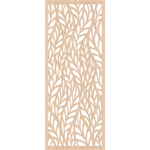 Image of Ortonville Decorative Pierced Fretwork Wood Wall Panels, 25 3 /8 inchW x 64 3 /8 inchH x 3 /8 inchT, Red Oak