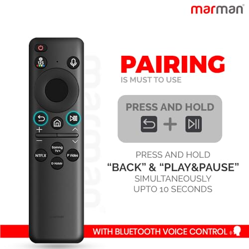 Image of marman Compatible with Samsung Smart TV Remote Control RM-G2600 Model Suitable for Neo QLED OLED QLED Crystel UHD Series Television with Bluetooth Voice Command Feature - Pairing Must !