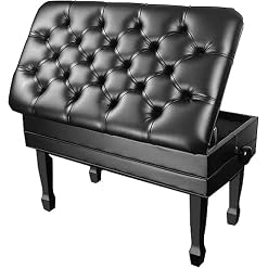 Yisss Tabouret Piano,Banquette Piano Banc Banc de Piano hydraulique réglable Duet Deluxe avec Compartiment de Rangement, Structure de Levage cachée, Hauteur : 49~59 cm (Null Black) - Les Beatles, Paul McCartney, John Lennon, RIngo Starr, George Harrison