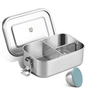 Lunch Box Inox Enfant 800ml Golden Key, Compartiments et Joint Étanche