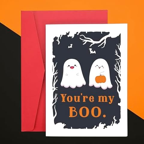 Klemktrn Wicked Merch, Will You Be My Girlfriend Proposal Card Gifts Cute Ghost 1 Year Anniversary Card I Love You Valentine's Day Gift for Boyfriend You Are My Boo Card Thanksgiving Birthday Gifts Cover