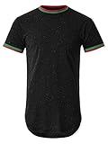 Hat and Beyond Mens Hipster Luxury Brand Colored Longline Side Zipper T Shirt (Medium, 6mb10_Black)