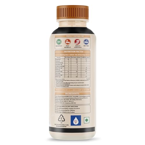 Image of XLR8 FitMilk Protein Milk | 20g Protein Milkshake 250ml (Pack of 2) | 5g Fibre | Roasted Almond | No Added Sugar | Contains Prebiotic Fiber | Ideal for Early Mornings, Pre & Post Workouts Energy Drink