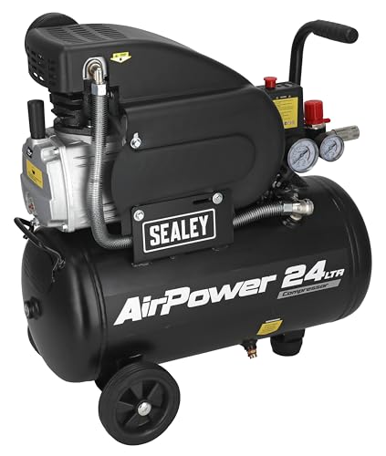 Sealey Compresor de aire de accionamiento directo, 24L, 2 hp, 5.8 cfm, 116 psi, 1.5 kW - SAC2420A