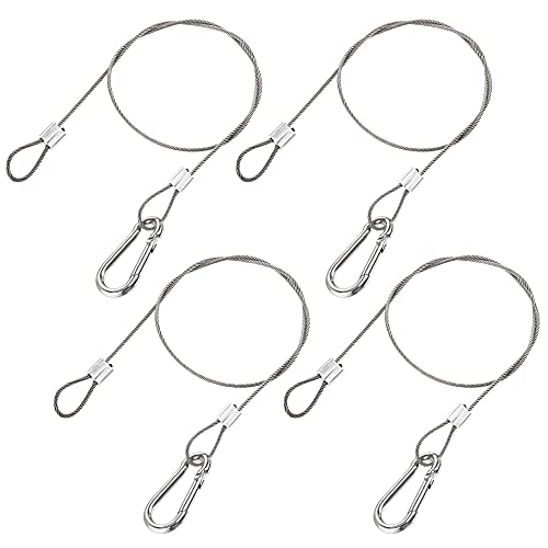 Image of uxcell Picture Hanging Wire Kit, 4Set 0.5M Loop and Hook Hanging Wire for Home Picture Art Gallery Picture Display Kit, Load 66 Lbs