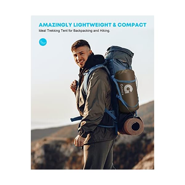 Gonex 1.5kg Ultralight 1 Person Backpacking Zelt mit Baldachin, Wasserdichtes Wanderzelt, Camping Shelter, Outdoor Zelt – Bild 7