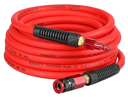 EADUTY Hybrid Air Hose 1/4 In. x 25 ft, Lightweight, Flexible, Durable Air Compressor Hose with...
