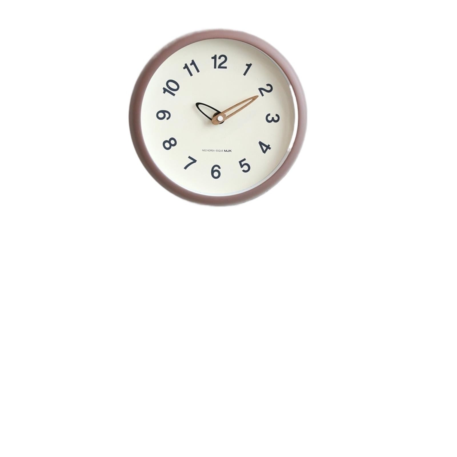 BDFJEDS Wall Clock 25cm Wall Clock Modern Silent Easy To Read Large Numerals For Office Study Room Farmhouse Kitchen Decoration(Brown)