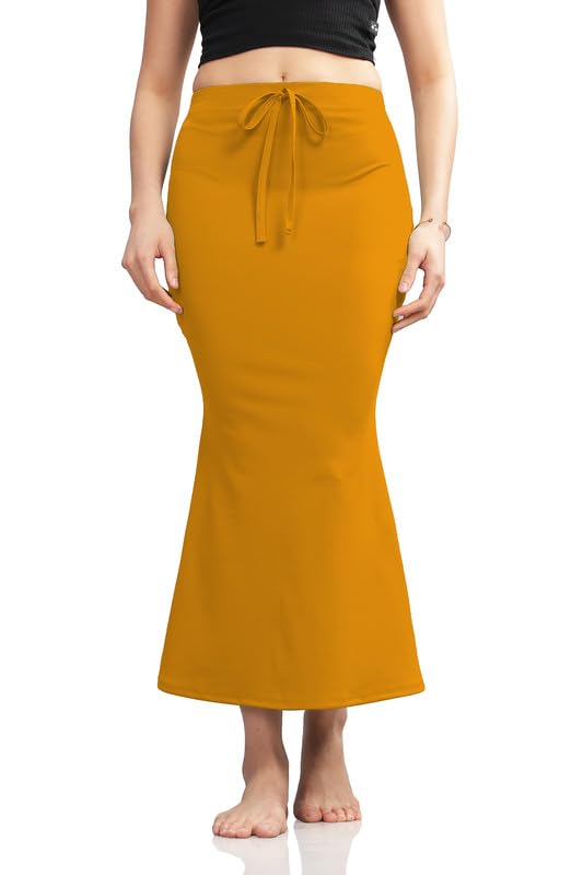 Women's Lycra Shapewear Petticoat -SET1 Yellow-F-PARENTSS | Saree Shapewear for Slim Look & Comfort-image-29