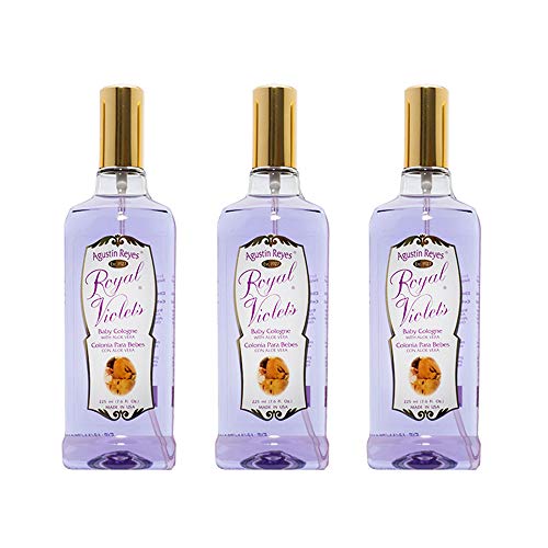 Image of Royal Violets Baby Cologne. Clean, Mild and Long Lasting Fragrance. With Aloe Vera. 7.6 Fl Oz / 225 ml. Pack of 3