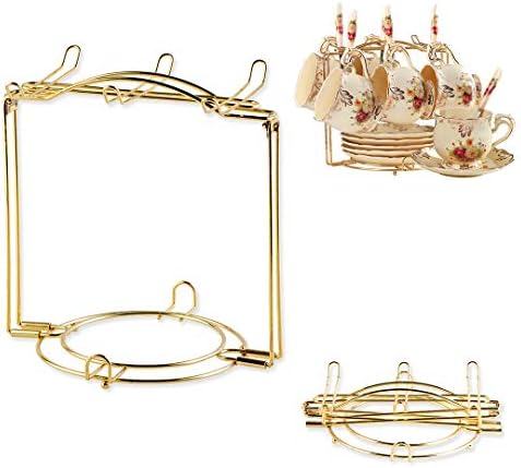 Amazon.com: 16 Pcs Small Tea Cup and Saucer Display Stand Holder Rack ...