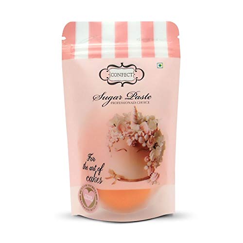 Image of Confect Citrus Orange Sugar Paste | Pastel Edible Sugar Paste | Fondant for Cake Decoration | Edible Fondant Chefs Choice for Cake Decorating - 250 Gms