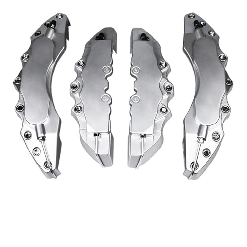 Protections d'étriers de freins 3D ABS argentés pour jantes Golf Jetta Bora 4Pcs