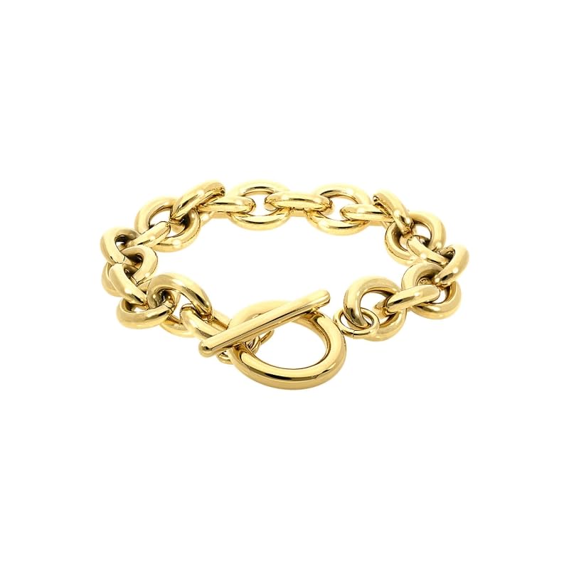 Qudo Cortina, bracciale in acciaio inox, 20 cm, argento, oro rosa e oro