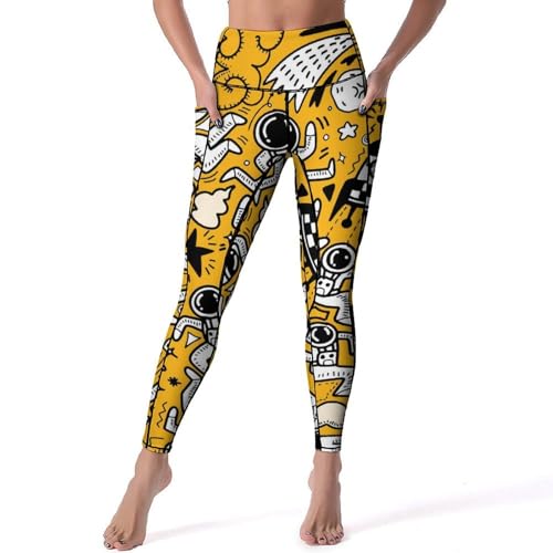 Pantalon de sport gainant Space Rocket leggings de fitness taille haute anti-frottement