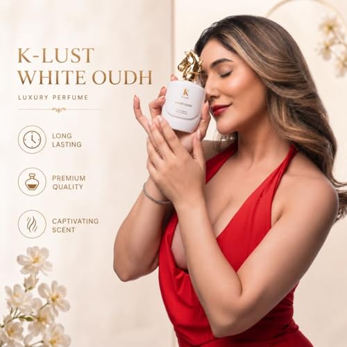 Image of K-Lust White Oudh Unisex Perfume (100ml) | Long Lasting Luxury Oud Fragrance | Premium Eau De Parfum | Woody Floral Perfume for Men & Women
