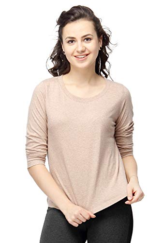 Image of PINACOLADA Women's Raglan Sleeve Top for Casual Wear | Crew Neck | Short Sleeve | Poly Cotton Top Crafted with Regular Sleeve & Comfort Fit for Everyday Wear
