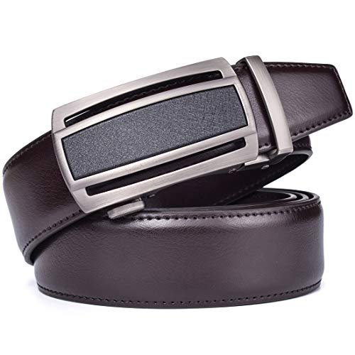 Image of Beltox Men Leather Belt w Slide Ratchet Interchangeable Buckle