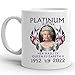 SYAN Queen Elizabeth II Platinum Jubilee kubek do kawy 70 lat urodziny V1 Queen Elizabeth 1952-2022 ceramiczny kubek do kawy herbaty nadaje się do kuchenki mikrofalowej i zmywarki