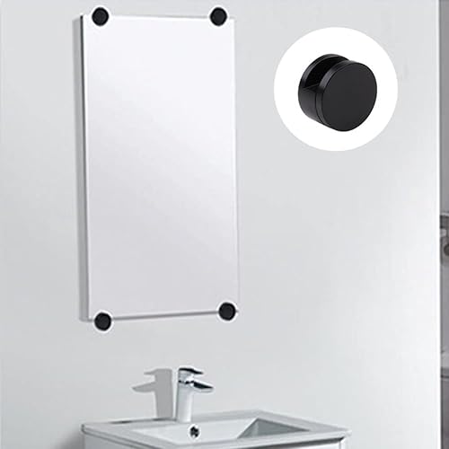 Miniatura 4 de Ackron Clips de montaje para espejo, 8 soportes de aluminio para paredes, montaje fijo de vidrio de espejo de 5 a 0.433 in de grosor, soporte