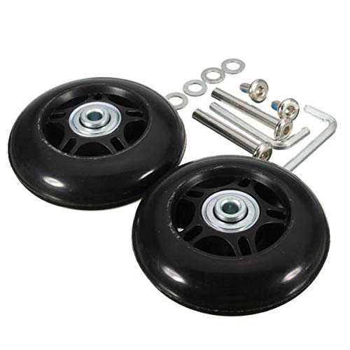 2pcs Luggage Suitcase Replacement Wheels Axles Repair Parts 75×22mm for Repair and Replacement2