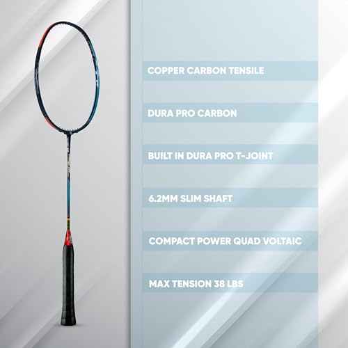 Image of Apacs Ziggler Pro 6.2 (Unstrung) | 38 lbs Max Tension | 4U Head Heavy | Copper Carbon Tensile (CCT) Technology | Power Frame Series | Made in Vietnam Badminton Racket with Cover (Black-Red)